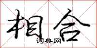 庞中华相合行书怎么写
