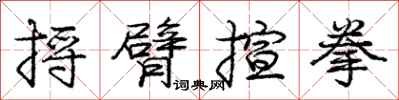 庞中华捋臂揎拳行书怎么写