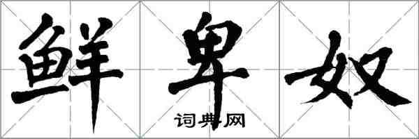翁闿运鲜卑奴楷书怎么写