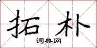 袁强拓朴楷书怎么写