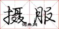庞中华摄服行书怎么写
