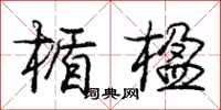 庞中华楯楹行书怎么写