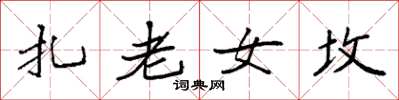 袁强扎老女坟楷书怎么写