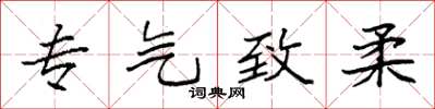 袁强专气致柔楷书怎么写