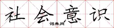 袁强社会意识楷书怎么写