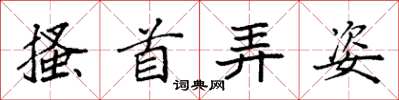 袁强搔首弄姿楷书怎么写