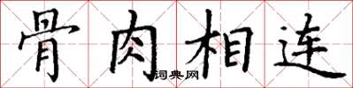 丁谦骨肉相连楷书怎么写