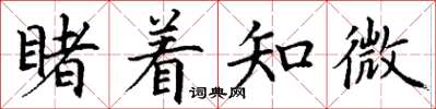 丁谦睹着知微楷书怎么写