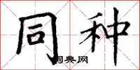 丁谦同种楷书怎么写