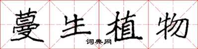 袁强蔓生植物楷书怎么写