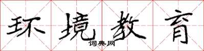 袁强环境教育楷书怎么写
