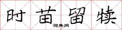 袁强时苗留犊楷书怎么写