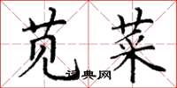 丁谦苋菜楷书怎么写