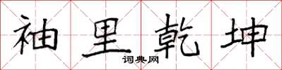 袁强袖里乾坤楷书怎么写