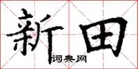丁谦新田楷书怎么写