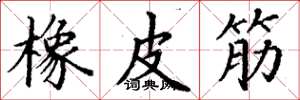 丁谦橡皮筋楷书怎么写