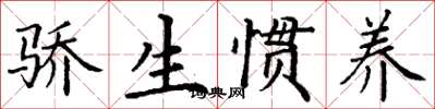 丁谦骄生惯养楷书怎么写