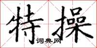 丁谦特操楷书怎么写
