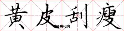 丁谦黄皮刮瘦楷书怎么写