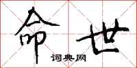 钱沛云命世行书怎么写