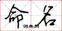 曾庆福命名行书怎么写
