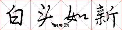 曾庆福白头如新行书怎么写
