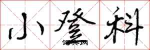 曾庆福小登科行书怎么写