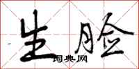 曾庆福生脸行书怎么写