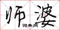 曾庆福师婆行书怎么写