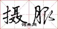 曾庆福摄服行书怎么写