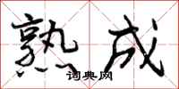 曾庆福熟成行书怎么写