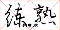 曾庆福练熟行书怎么写