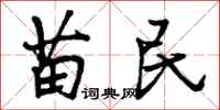 曾庆福苗民行书怎么写