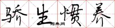 曾庆福骄生惯养行书怎么写