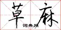 钱沛云草麻行书怎么写