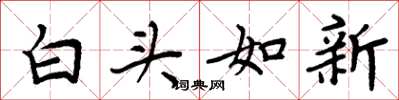 周炳元白头如新楷书怎么写