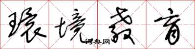 王冬龄环境教育草书怎么写