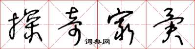 王冬龄探奇穷异草书怎么写