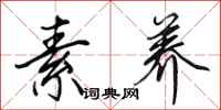 田英章素养行书怎么写