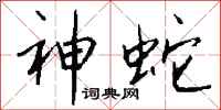 钱沛云神蛇行书怎么写