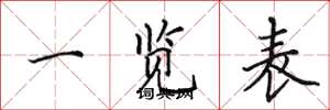 田英章一览表楷书怎么写