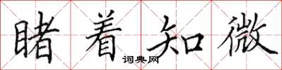 田英章睹着知微楷书怎么写