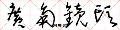 刘少英广角镜头草书怎么写