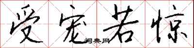 钱沛云受宠若惊行书怎么写