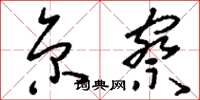 刘少英京察草书怎么写