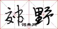 段相林郊野行书怎么写