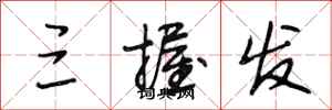 段相林三握发行书怎么写