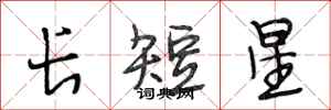 段相林长短星行书怎么写