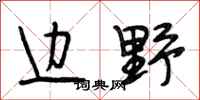 段相林边野行书怎么写