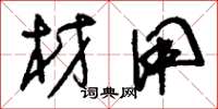 刘少英材用草书怎么写